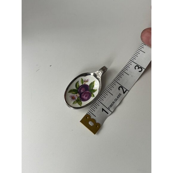 Vintage Avon Jelly Fruit Pendant Necklace: Plums silver souvenir spoon - Picture 5 of 6